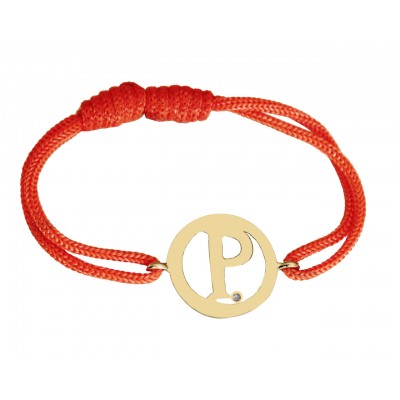 Alphabet P Gold Bracelet